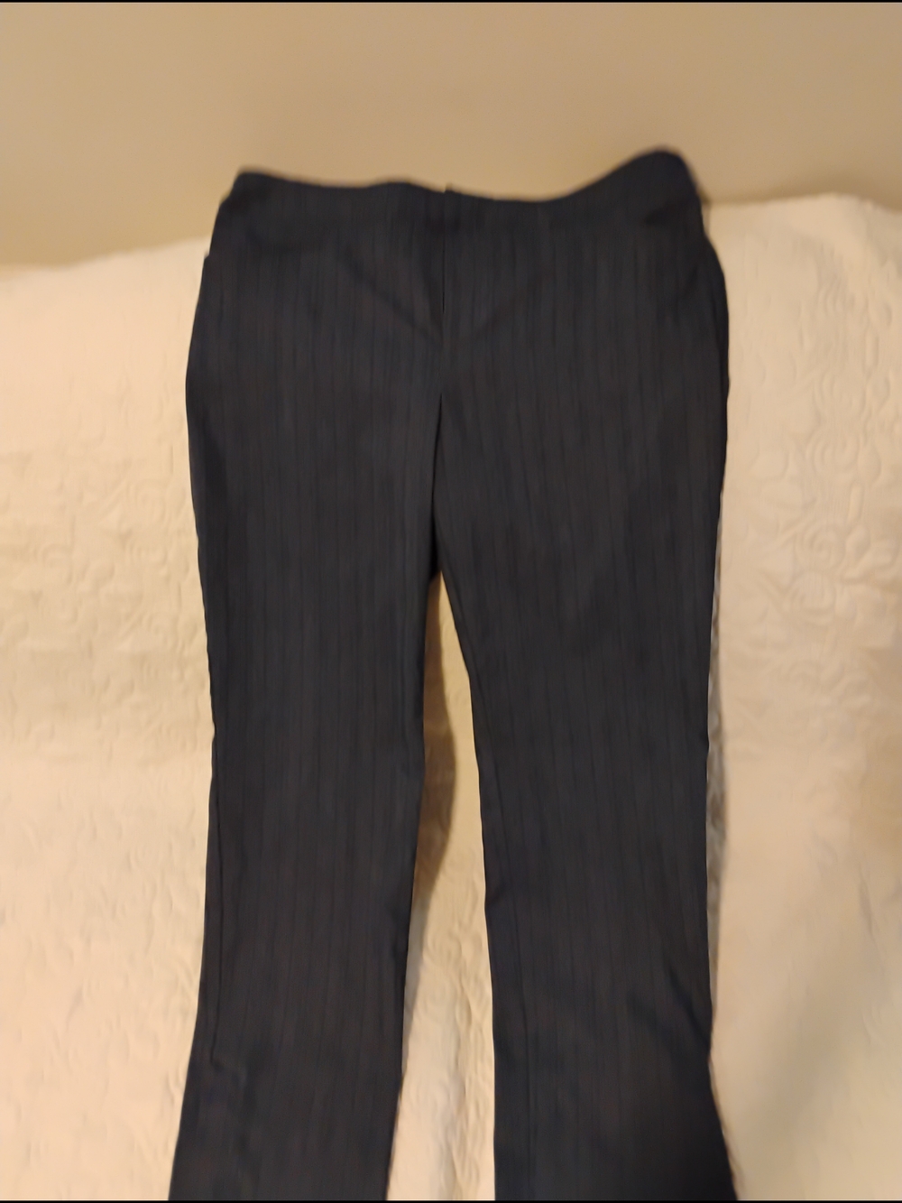 Charter Club Pinstripe Dress Pants Trouser Slate Gray Navy Blue Size 12